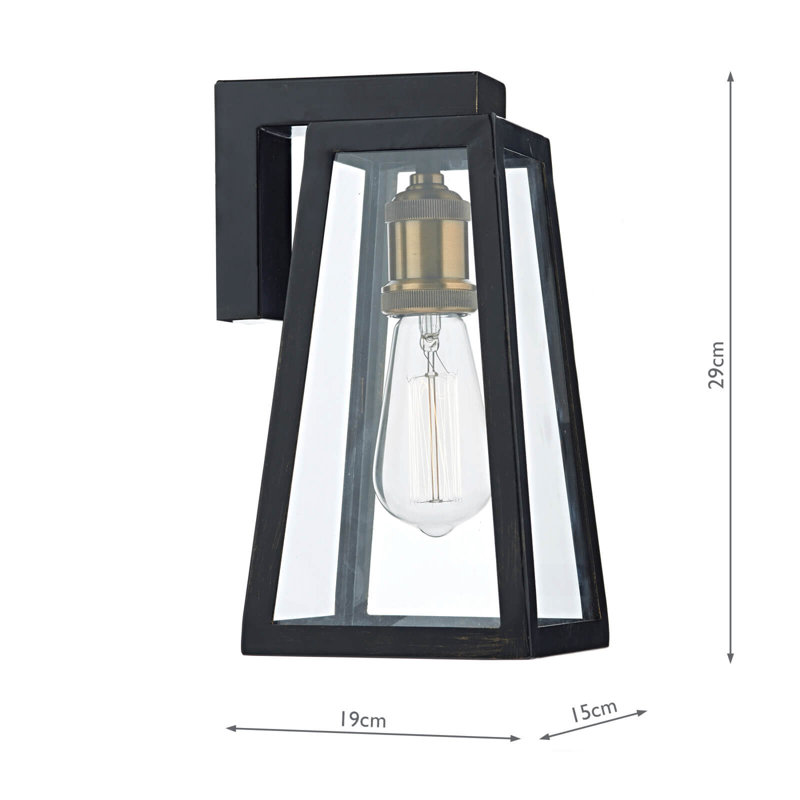 Aagje Black/Clear Plug-in Outdoor Wall Lantern