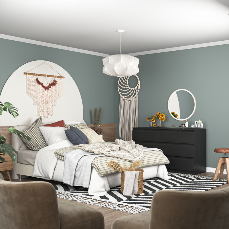 Commode 6 tiroirs Bisset, Noir