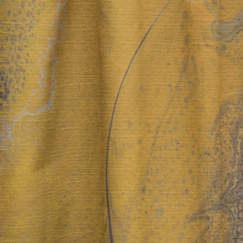 Rivière grise dans un paysage de marbre jaune - Rideau moderne - Velours obscurcissant - 1 panneau