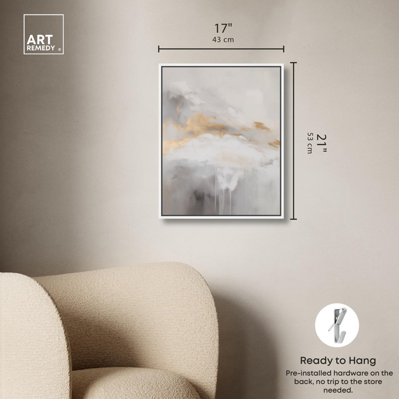 Toile «Mlevered Mist I» par Art Remedy, H 21 po x l 17 po, Cadre flottant, Noir