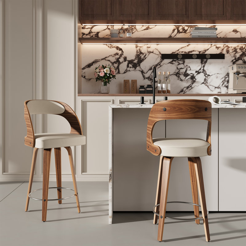 Tabouret de comptoir pivotant 26 po Modern, Beige