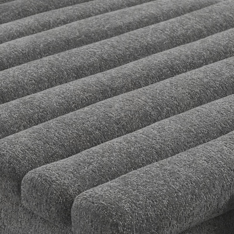 Méridienne modulaire en L Chenille, Gris foncé