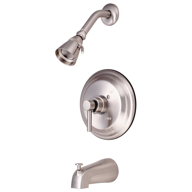 Kingston Brass Concord Single-Handle Pressure Balanced Tub and Shower Faucet, Trim Only, Satin Nickel