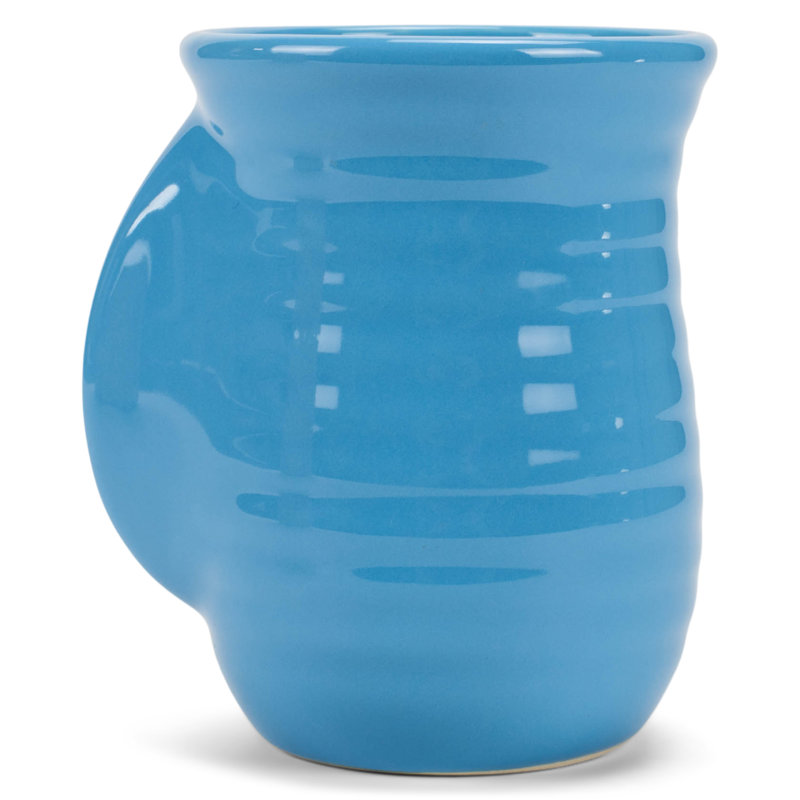 Tasse chauffe-mains côtelé bleu 14 oz, Bleu