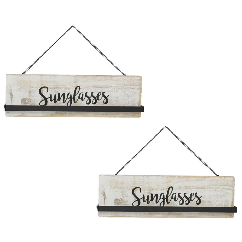 Hanging Sunglasses Wall Mounted Jewellery Holder, White