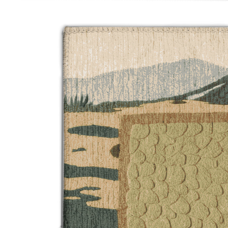 Tapis brun intérieur et extérieur Dinosaurs, Rectangulaire 2 pi x 3 pi