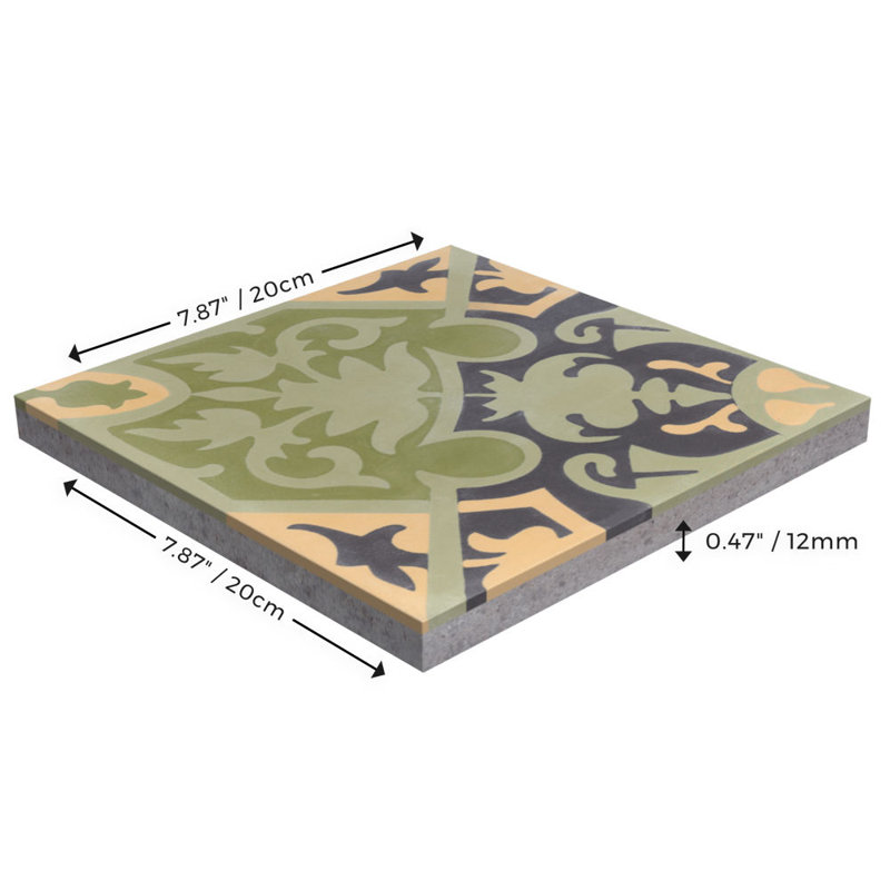 Rumba Primavera 8" x 8" Patterned Wall & Floor Tile