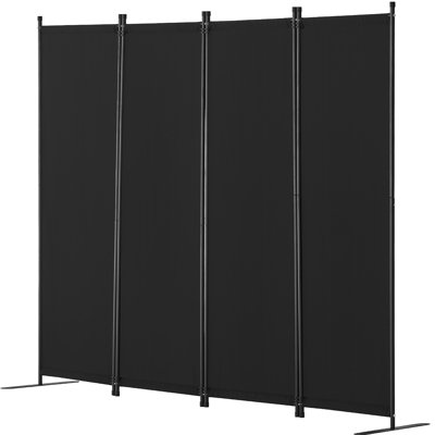 Écran d'intimité noir à 4 panneaux 8867.5inch pour bureau, bureau, autoportant, pare-soleil, cloison en tissu stable 8867.5inch, noir, chambre à coucher, salle à manger, imperméable, stable, conception peu encombrante