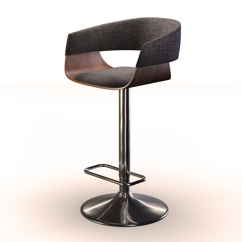 Adjustable Swivel Bar Stool, Dark Gray