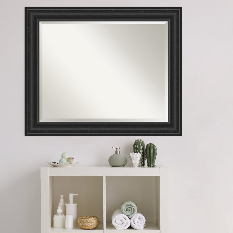 Miroir mural Mcbrayer, 27 po x 33 po, Noir