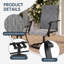 Ensemble de 6 fauteuils de salle à manger pivotants à dossier haut Benoît, tissu en polyester respirant toutes saisons-130669417