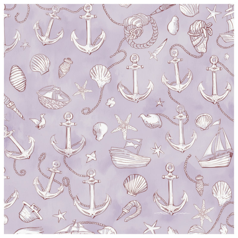 Rideaux de fenêtre Nautical Anchor Seashells, 50 po x 80 po - 1 panneau, Blocage