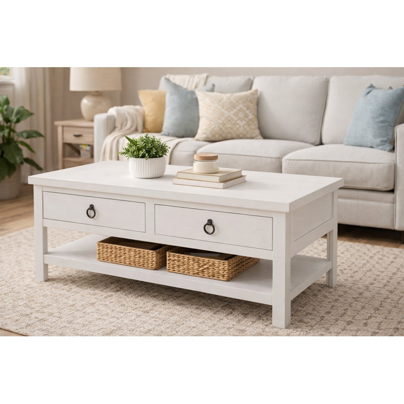 Bloomingdale Solid Wood Coffee Table, Bright White