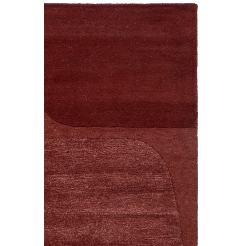 Tapis en laine rouille, viscose et coton touffeté à la main, Rectangle 6 pi x 8 pi