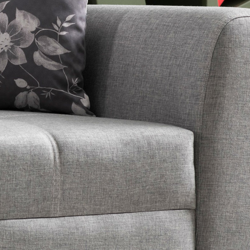 Canapé revêtu de tissu d'ameublement 90,6 "haitham, Mélange de polyester gris clair