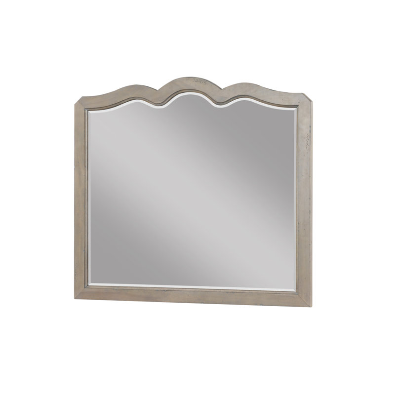 Miroir festonné en forme de pétoncle, aucun assemblage requis, finition en peuplier blanc