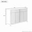 Buffet sophistiqué avec plusieurs options de rangement et design artistique-113296276