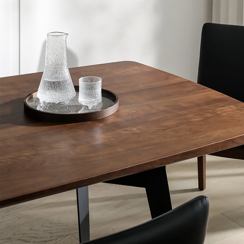 Walnut iron dining table
