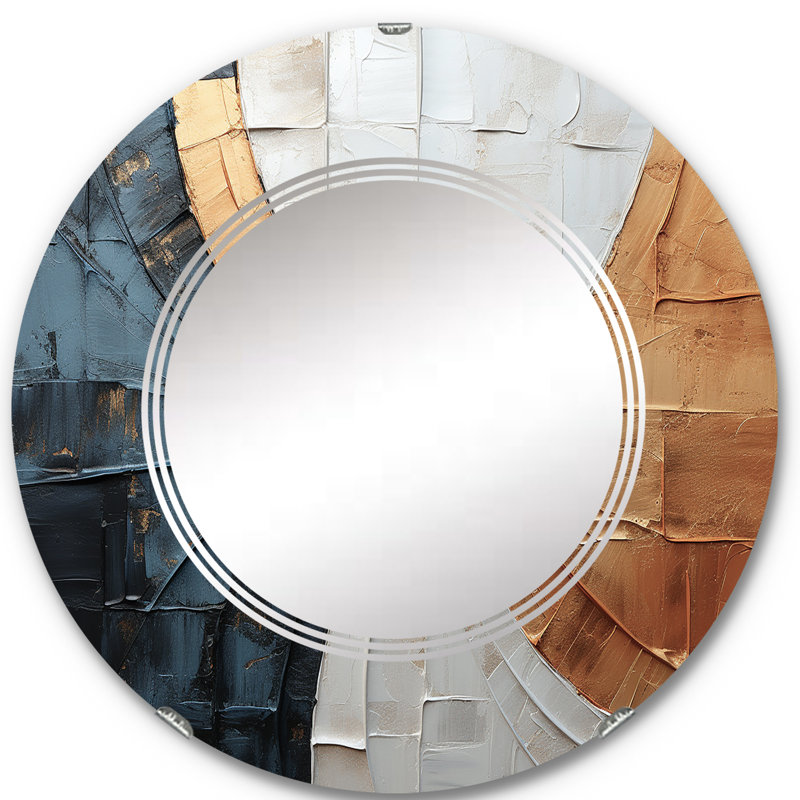 Herradura - Miroir mural moderne rond, 24 po x 24 po
