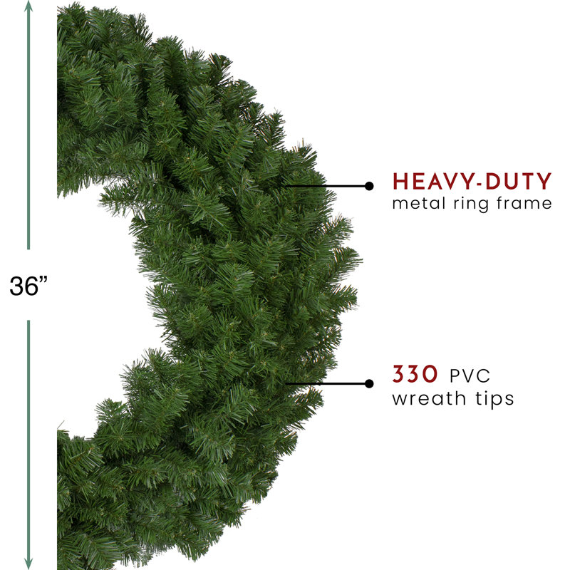 Deluxe Windsor Pine Artificial Christmas Wreath - 36-Inch Unlit