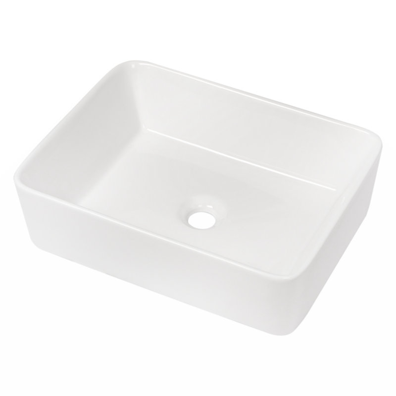 Lavabo de salle de bain rectangulaire en céramique blanche 19 "X15"