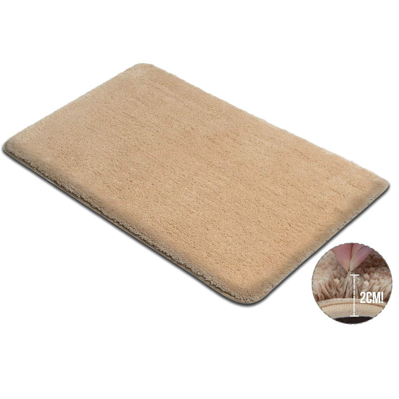 Rectangle Bath Mat, Creme Beige, 50cm, 80cm