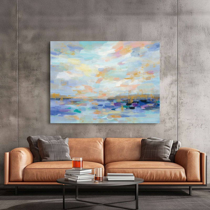 Abstract Golden Sunrise by Silvia Vassileva - Wrapped Canvas Print, 70 cm H x 100 cm W