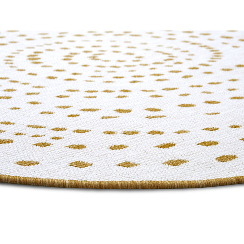 Round Abstract Indoor / Outdoor Area Rug, Round 140cm