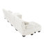 Canapé modulaire en U pour divers besoins - 4 en chenille blanc avec 2 repose-pieds élégants-1650206199-1650206185