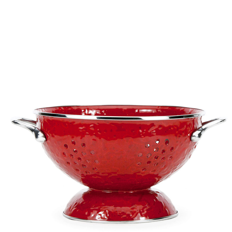 Swirl Stainless Steel Colander, Cobalt Swirl, Medium