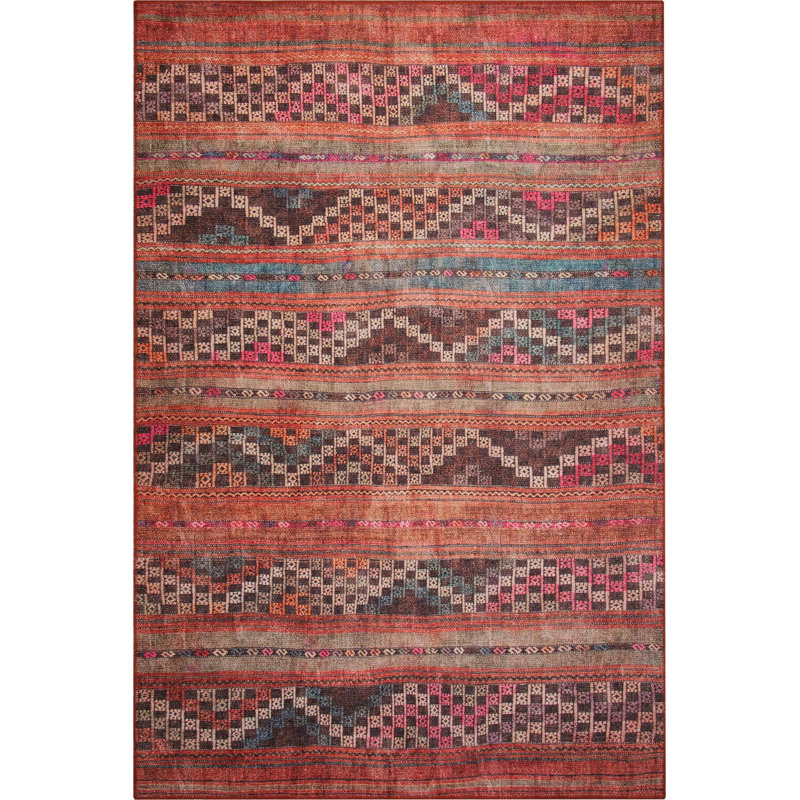 Tapis décoratif coloré Ottilie, Rond 5 pi