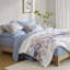 Édredon à motif floral bleu avec draps de lit - Microfibre douce, édredon Ensemble, draps, drap-housse élastique