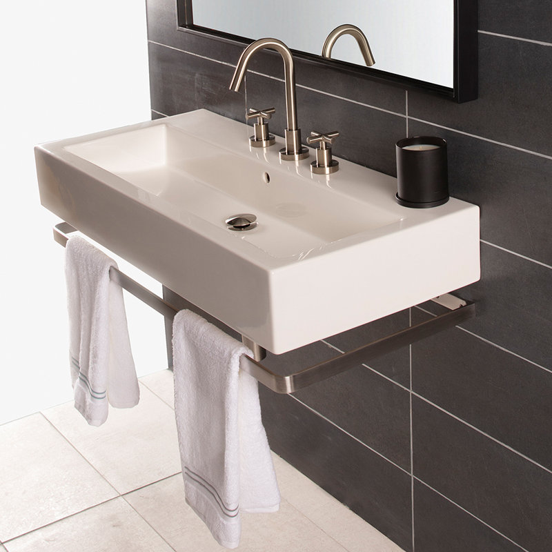 Aquagrande 39.5'' L Bathroom Sink, 2 Hole - 4" Centers