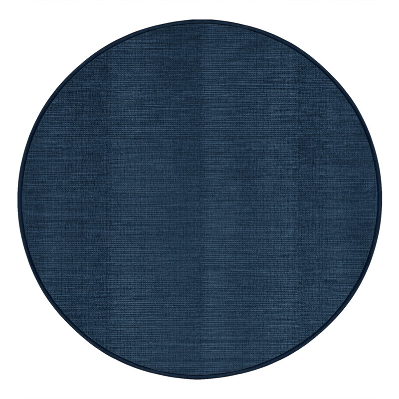Machine Washable Solid Gray Area Rug, Round 3'