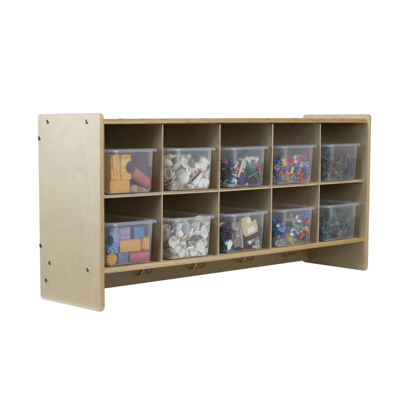 10 Compartment Solid Wood Cubby, Translucent