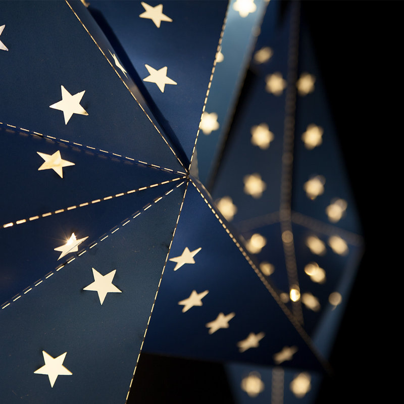 Lanterne DEL pliable 5 lumières DEL, H 30 po x l 30 po x P 8 po, Bleu