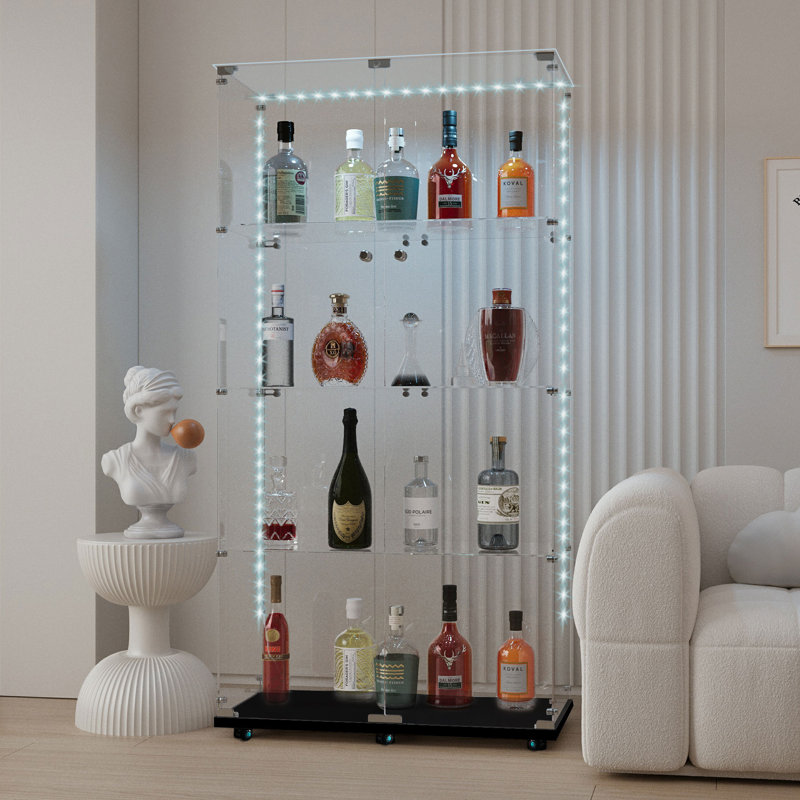 Tempered Glass Display Cabinet, Black