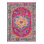 Fuchsia Distressed Look Antique Patterned Woven Base Decorative Rug