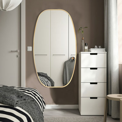 Miroir de salle de bain 48 po x 30 po avec cadre en alliage d'aluminium brossé, miroir mural décoratif, montage horizontal ou vertical