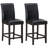 Estefanie Upholstered Faux Leather Counter Stool with Solid Wood Frame