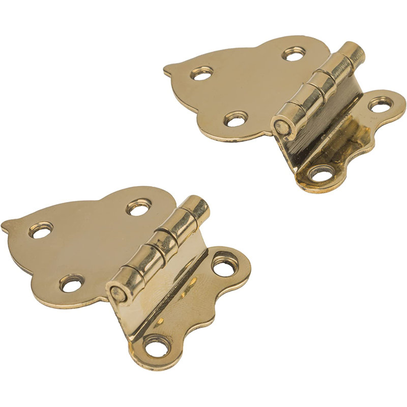 Offset Hinges for Hoosier Type Cabinets, Brass