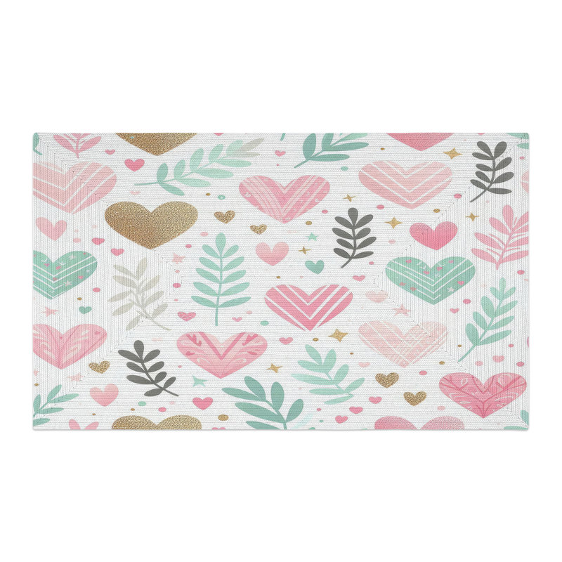 Tapis tressé Soft Heart Pop, Rectangulaire 3 pi x 5 pi