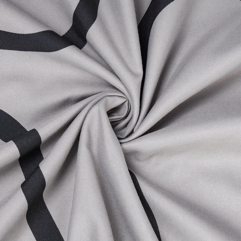 Microfiber Geometric Shapes Duvet Cover Set with Pillowcases, Black/Grey, King Duvet Cover + 2 Standard Pillowcases