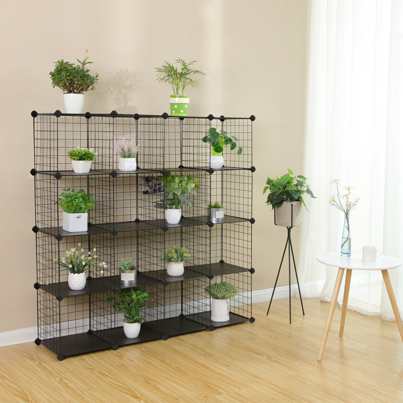 Mccroy Iron Cube Bookcase, 71cm H x 91cm W x 36cm D, Black