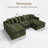 Tolzmann U-Shaped Sectional Sofa in Soft Corduroy Fabric-1310739603