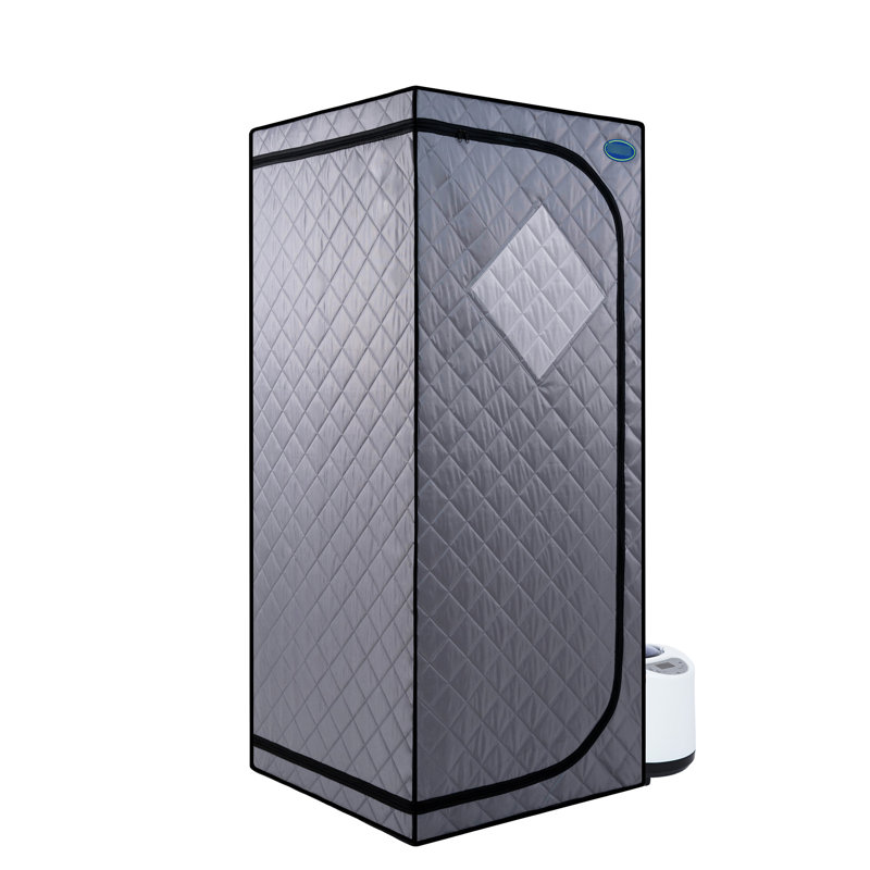 Tente à vapeur portative pour tout le corps - Zone de rafraîchissement du spa. Gris. Génératrice 2,2L. Température maximale 150F . Télécommande et minuterie. Chaise pliable incluse. Résistant à la chaleur imperméable. , Étanche, protégé.