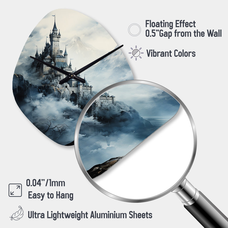 Horloge murale Dagulo Castles Misty Mountain Fortress II - Castles, Grand
