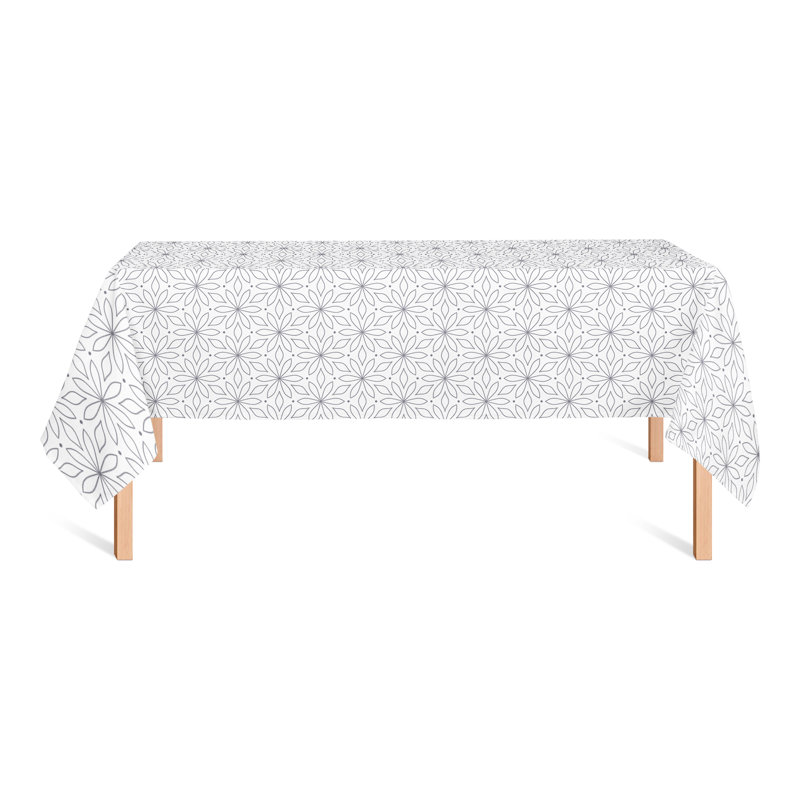 Nappe carrée en polyester à motif géométrique, Gris foncé, L 102 po x l 58 po