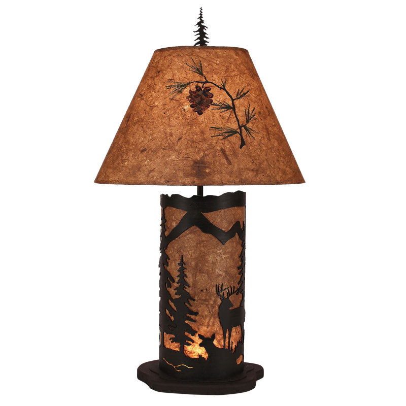 Lampe de table 32" cerf scene Gonzalez