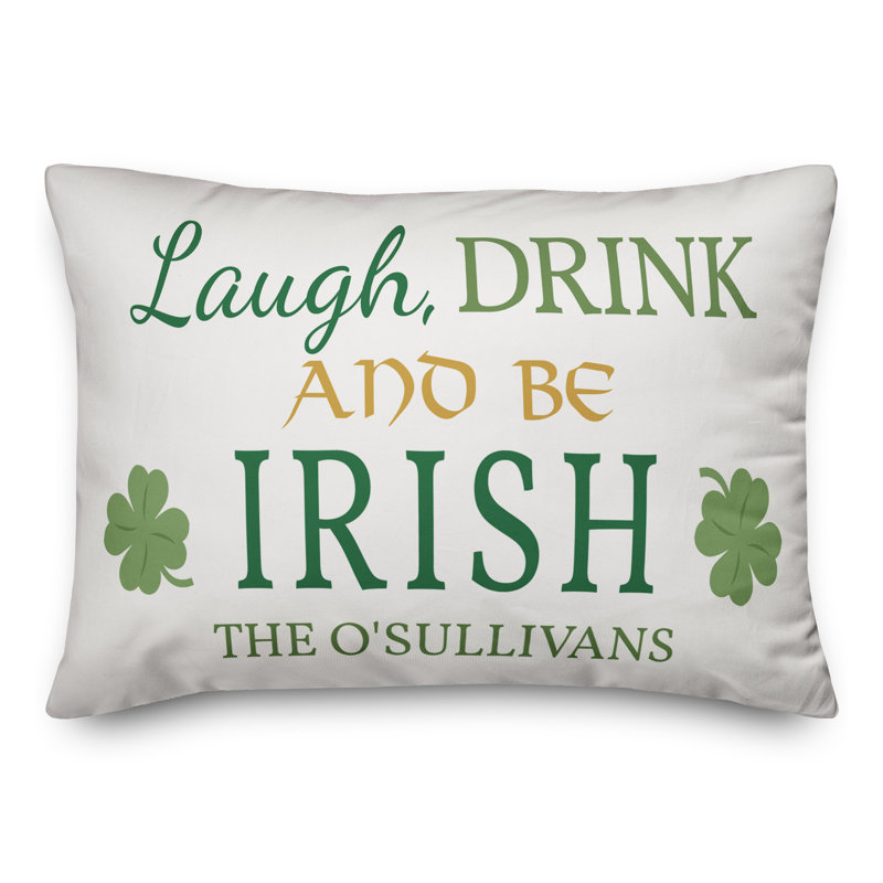  Housse et insert de coussin rectangulaire Laugh, Drink and Be Irish
